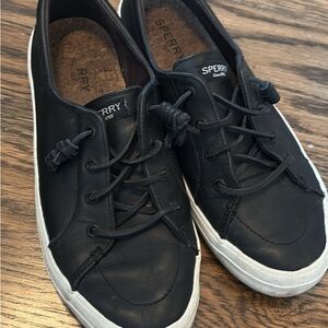 Sperry Men's Black Leather Boat Shoes